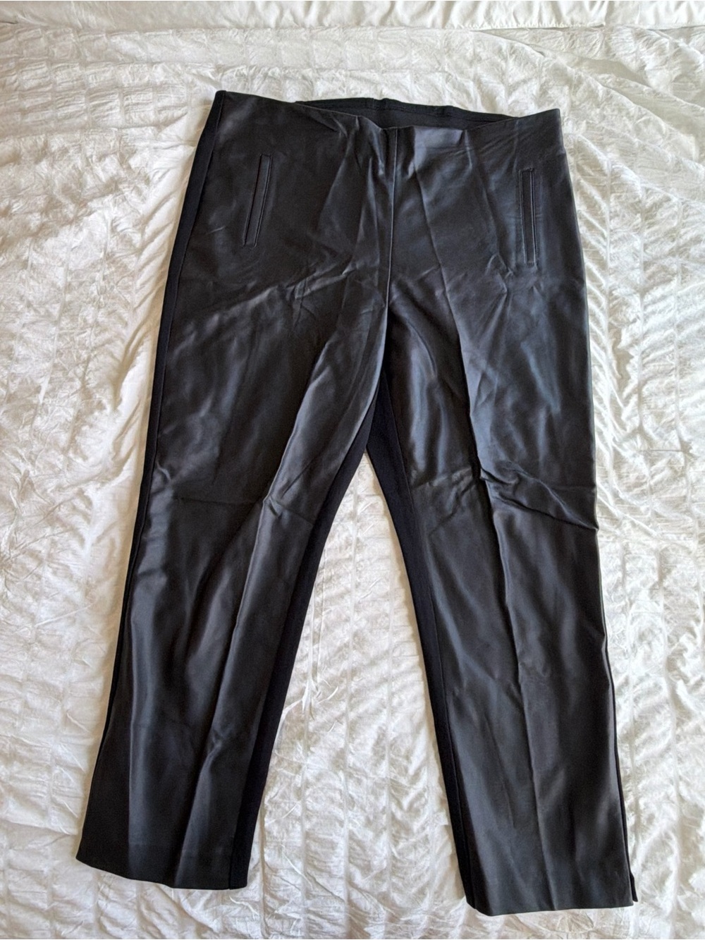 Chico's Front Leather Ankle Pants Size 16 Chico’s 3 Curvy Plus Size